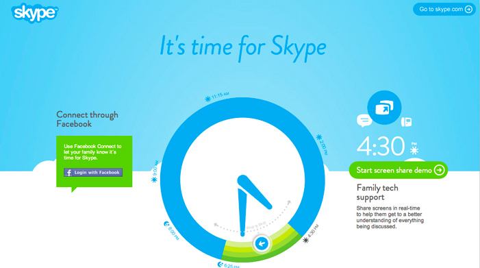 It’s time for Skype ( 25 Animated home page web design examples )